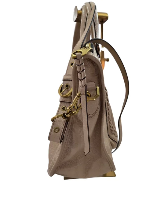 #46 orYANY Tan Leather Braided Satchel Shoulder Bag - Picture 3 of 15